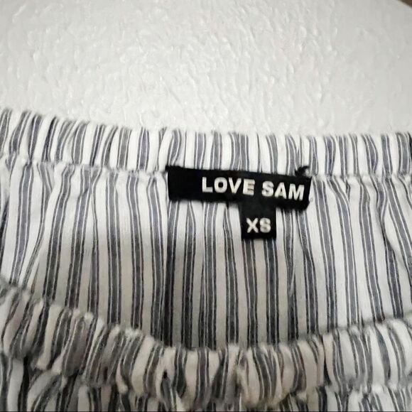 Love Sam Off the shoulder ruffle stripe top Sz XS - Picture 8 of 8